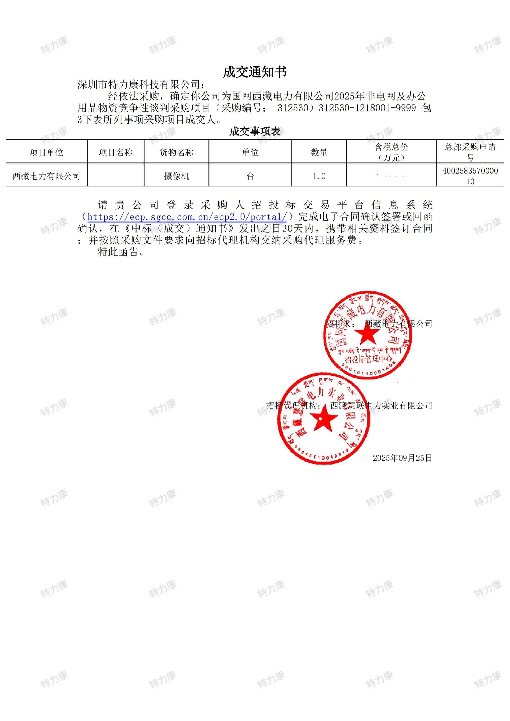 國網(wǎng)西藏電力攝像機(jī)采購項(xiàng)目